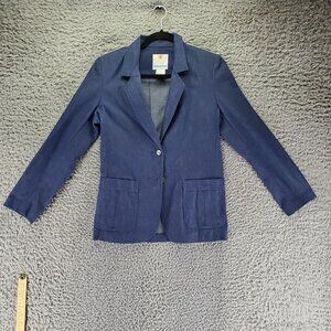 College Town Suit Womens 9/10 Jacket 7/8 Skirt Vintage Blue Denim Skirt Set